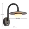 Lucande aplique de exterior Zamalino, 31 cm, antracita, sensor