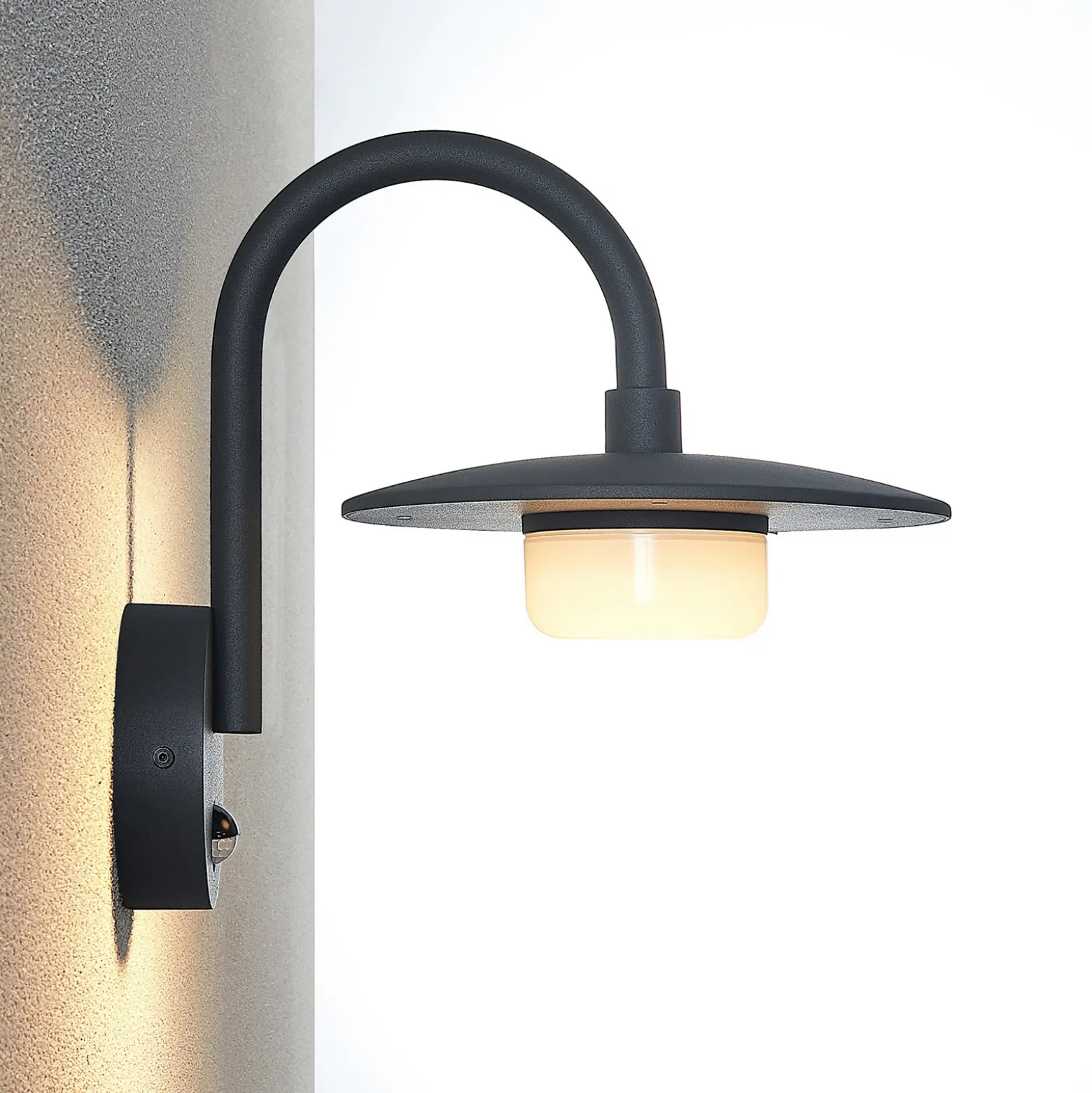 Lucande aplique de exterior Zamalino, 31 cm, antracita, sensor