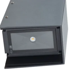 Lucande aplique de pared LED Kimian, altura 17 cm, antracita, IP54