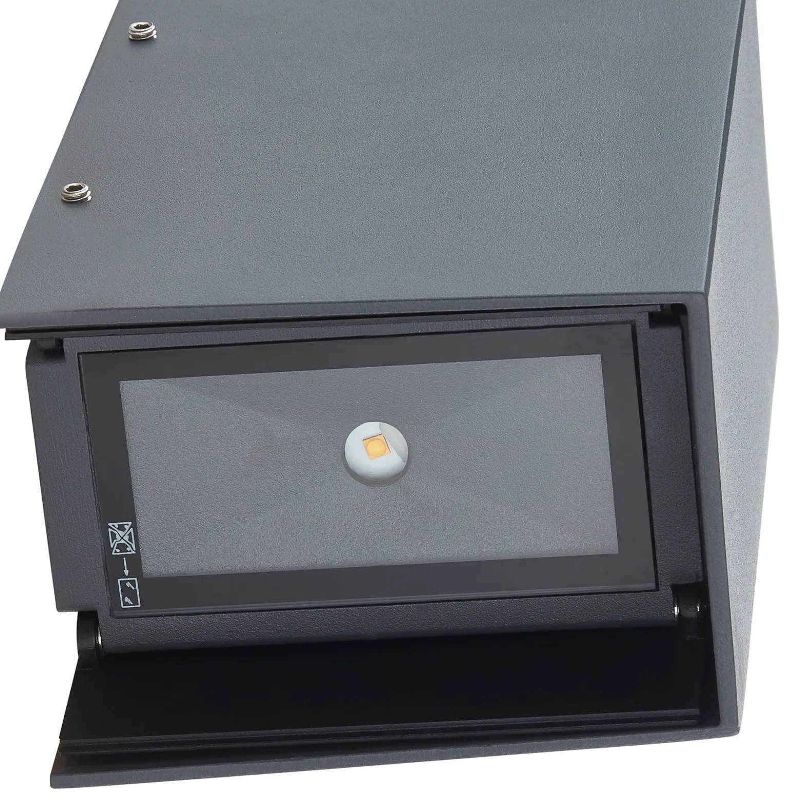Lucande aplique de pared LED Kimian, altura 17 cm, antracita, IP54