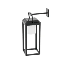 Lucande Aplique de pared LED Tilena, angular, negro, aluminio