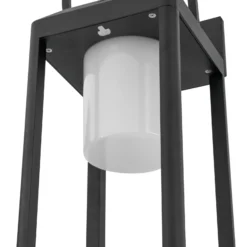 Lucande Aplique de pared LED Tilena, angular, negro, aluminio
