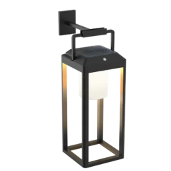 Lucande Aplique de pared LED Tilena, angular, negro, aluminio