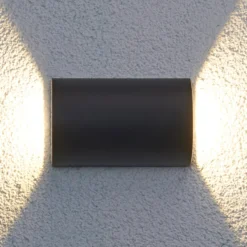Lucande Aplique LED para exterior Jale, 16 cm, antracita, aluminio