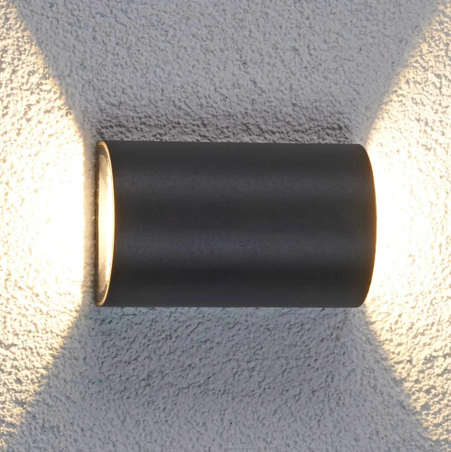 Lucande Aplique LED para exterior Jale, 16 cm, antracita, aluminio