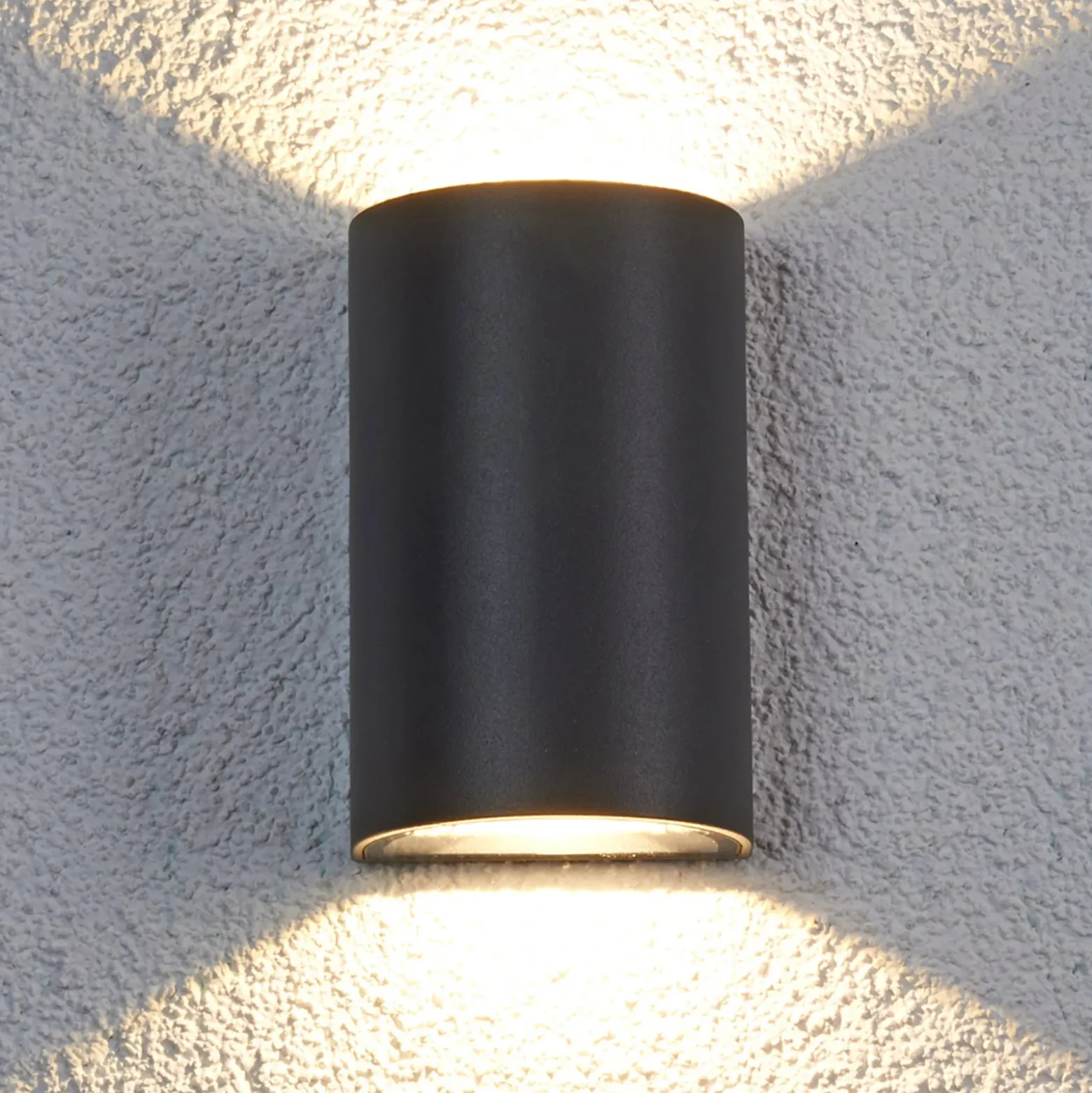 Lucande Aplique LED para exterior Jale, 16 cm, antracita, aluminio