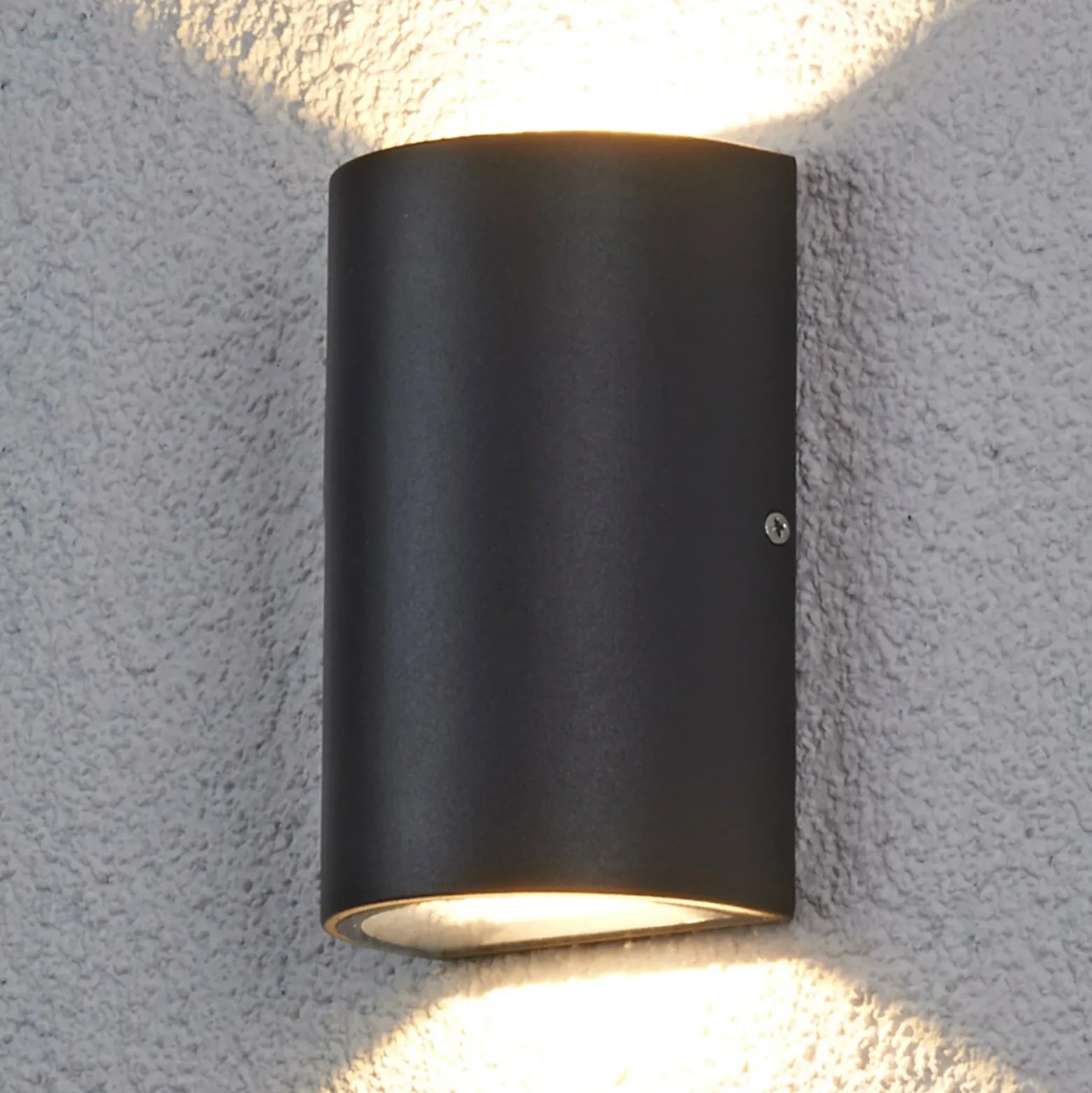 Lucande Aplique LED para exterior Jale, 16 cm, antracita, aluminio