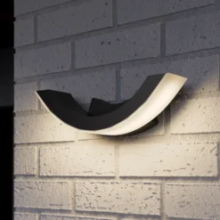 Lucande aplique LED para exterior Half, 30 cm, antracita, IP54