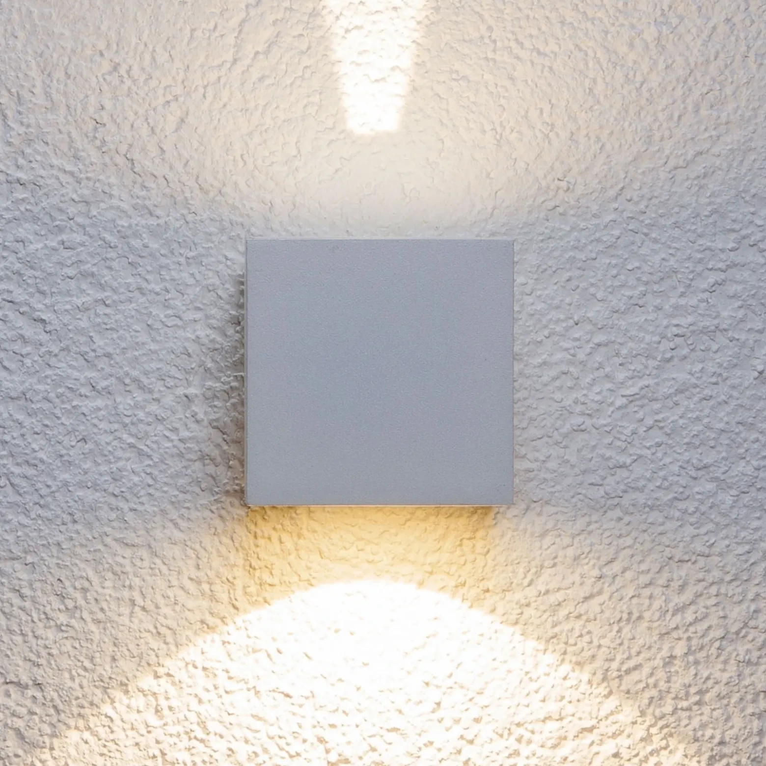 Lucande aplique LED para exterior Jarno, blanco, metal, 9 cm