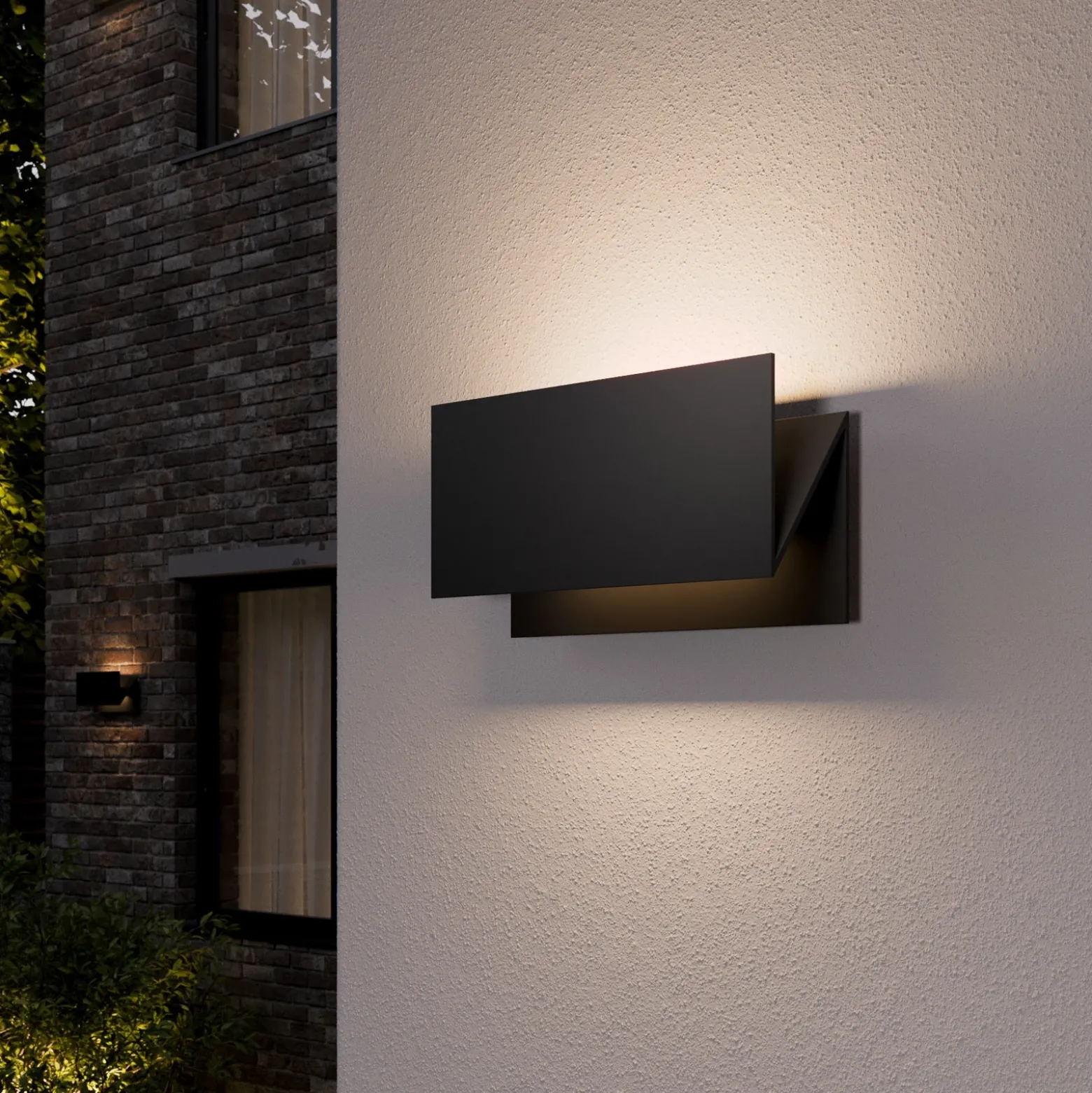 Lucande Aplique LED para exterior Meja, negro, metal, IP54