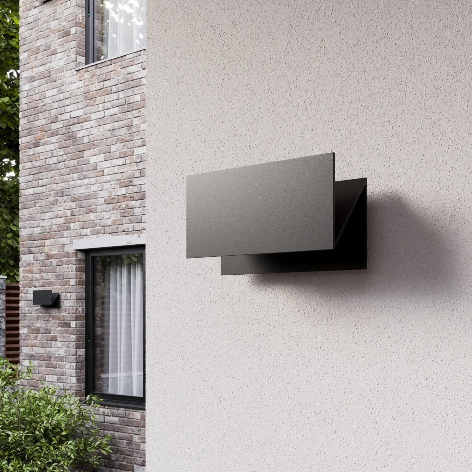 Lucande Aplique LED para exterior Meja, negro, metal, IP54
