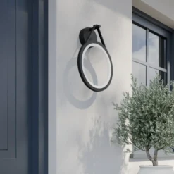 Lucande Aplique LED para exterior Mirco, 30 cm, negro, IP65