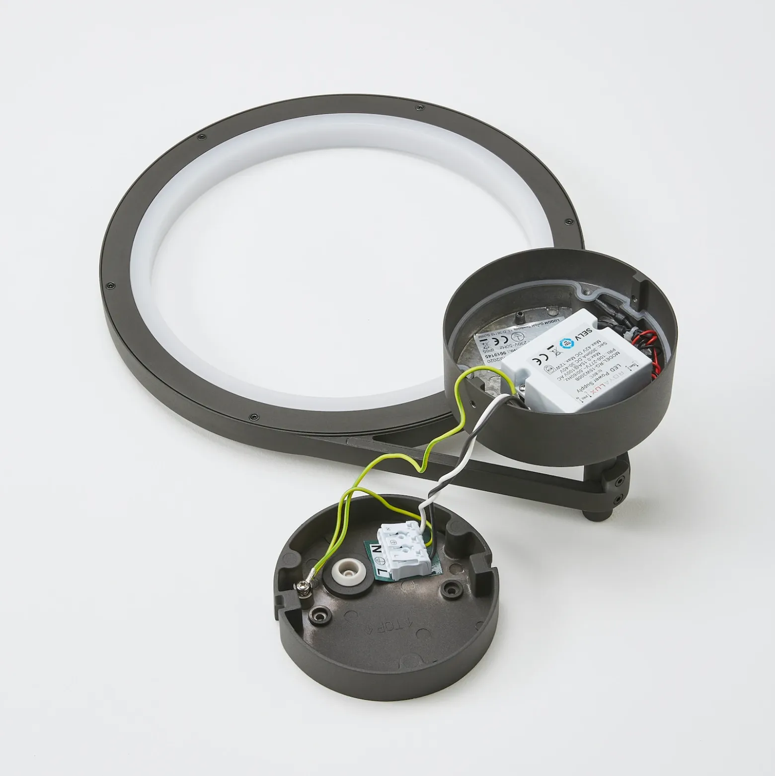 Lucande Aplique LED para exterior Mirco, 30 cm, negro, IP65