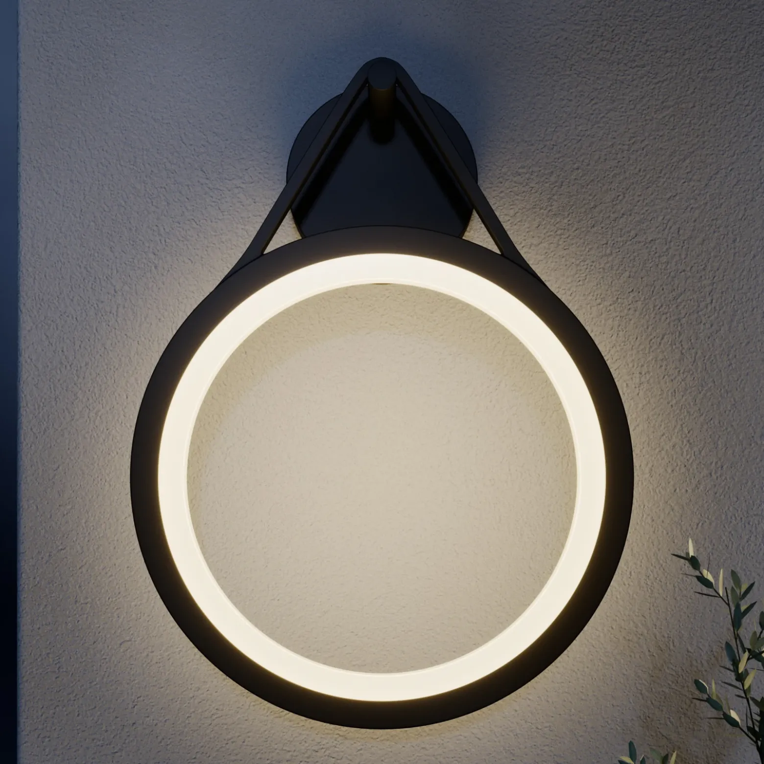 Lucande Aplique LED para exterior Mirco, 30 cm, negro, IP65