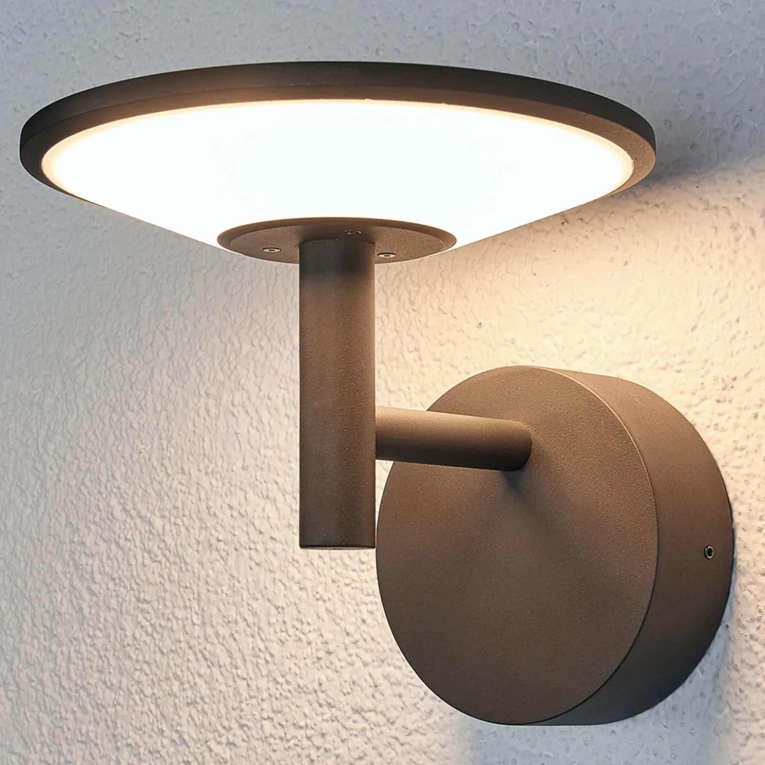 Lucande aplique LED para exterior Fenia, antracita, aluminio, IP65