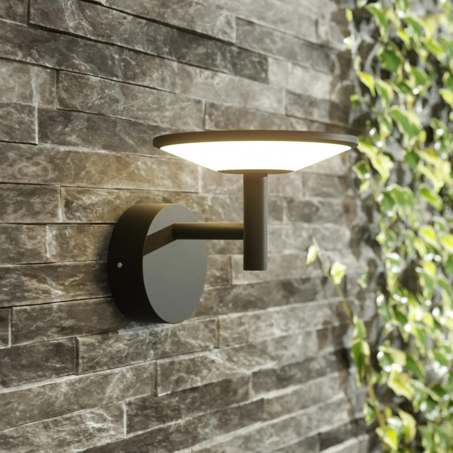 Lucande aplique LED para exterior Fenia, antracita, aluminio, IP65