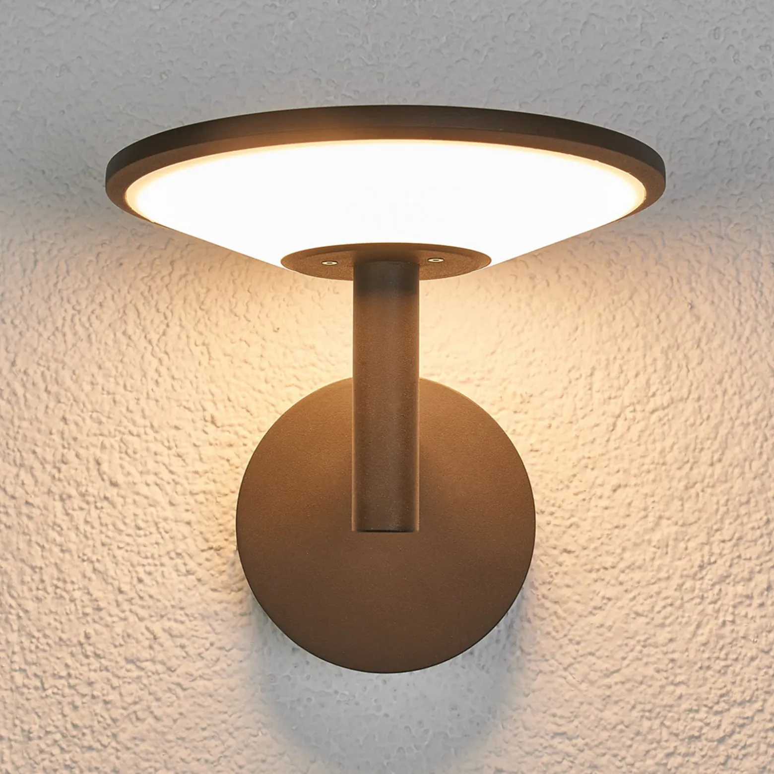 Lucande aplique LED para exterior Fenia, antracita, aluminio, IP65