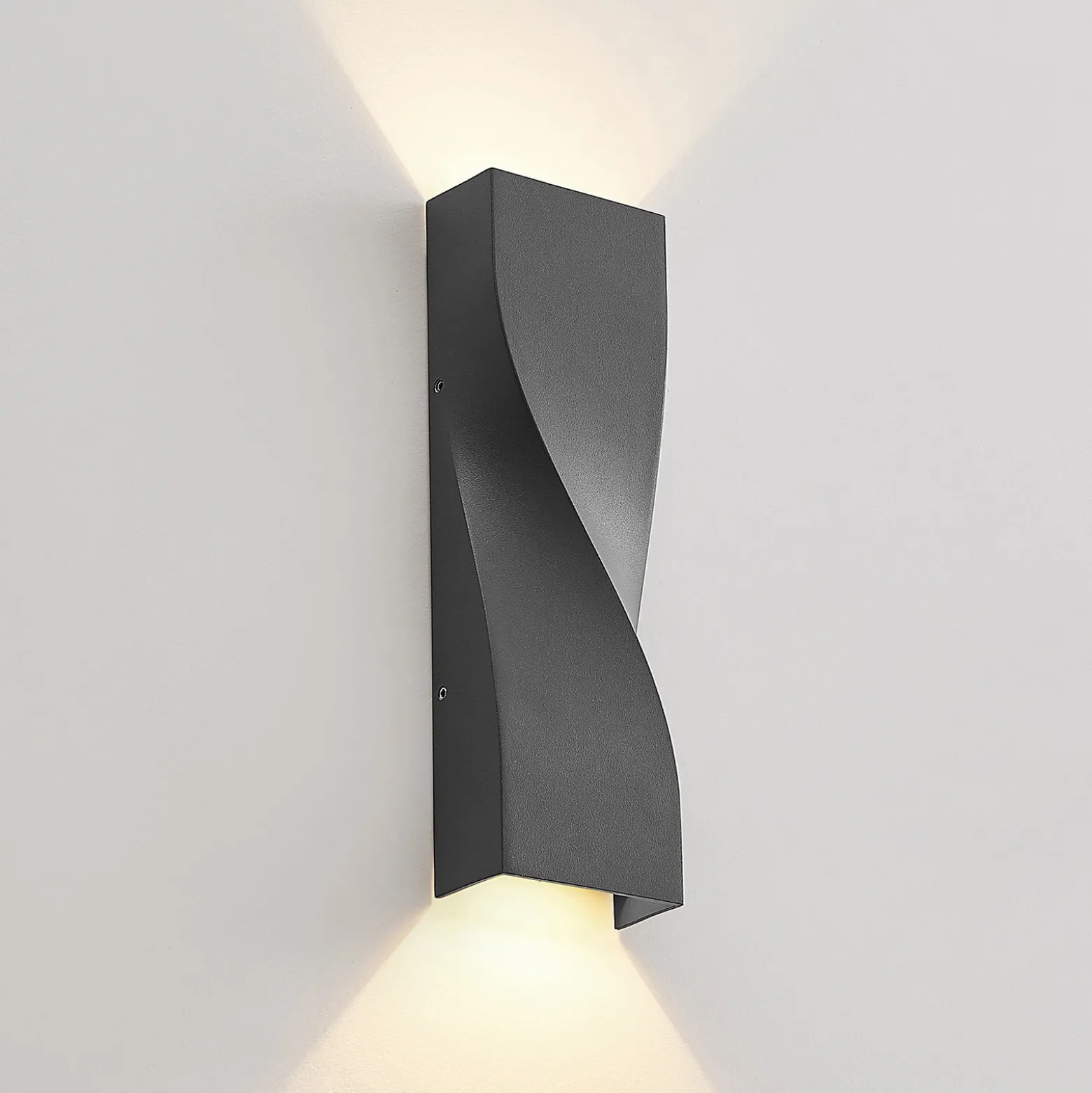 Lucande Aplique LED para exterior Tibelya, antracita, arriba/abajo, IP65