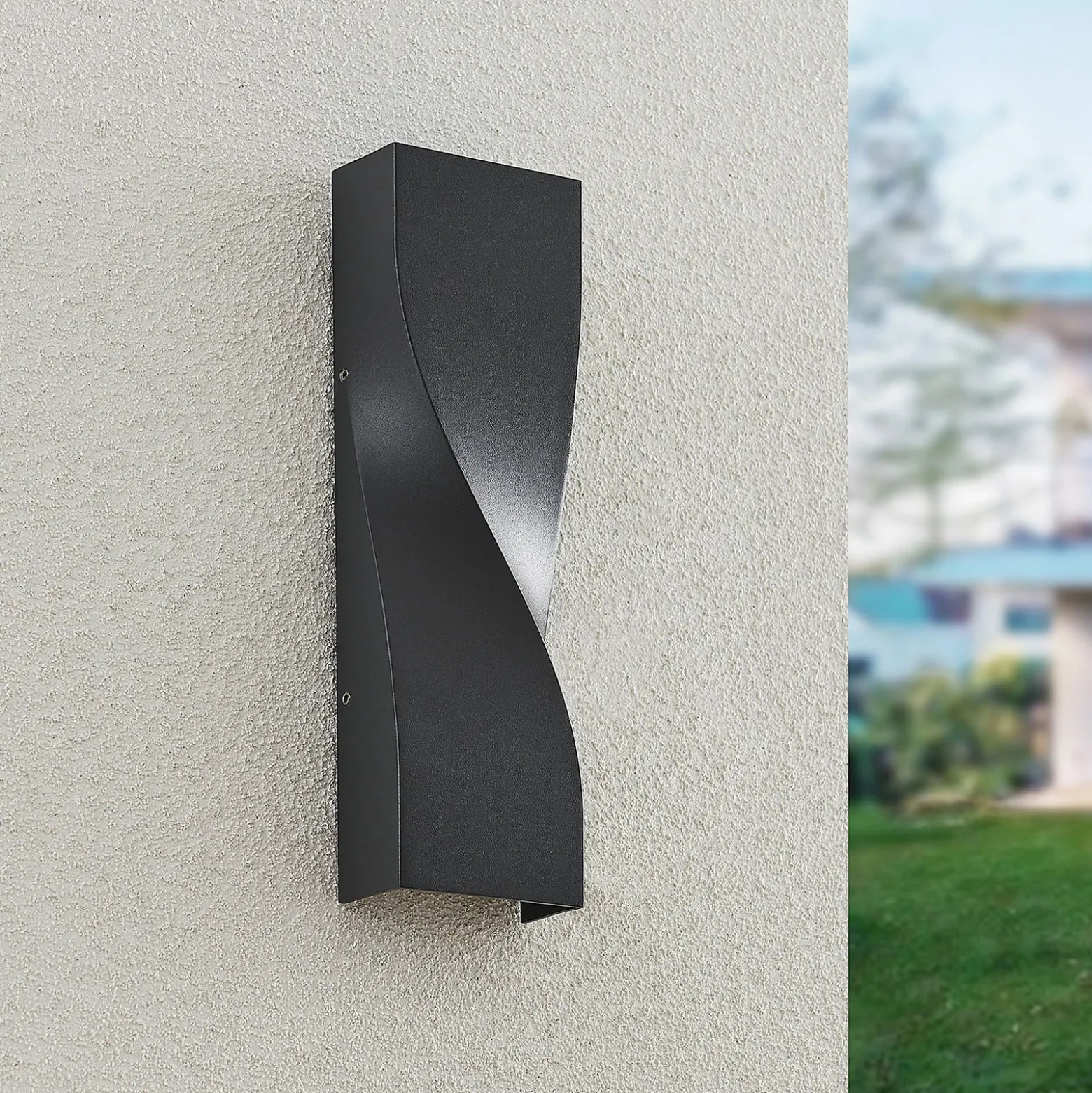 Lucande Aplique LED para exterior Tibelya, antracita, arriba/abajo, IP65