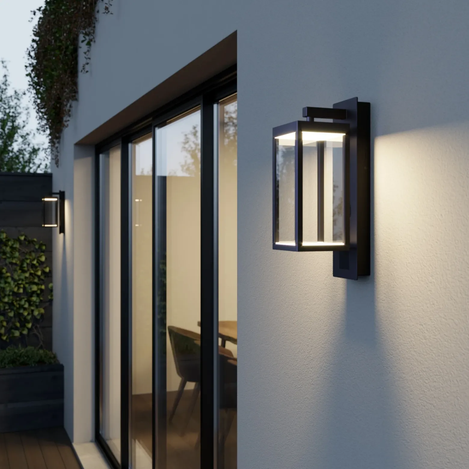 Lucande Aplique LED para exterior Ferdinand, antracita Altavoz