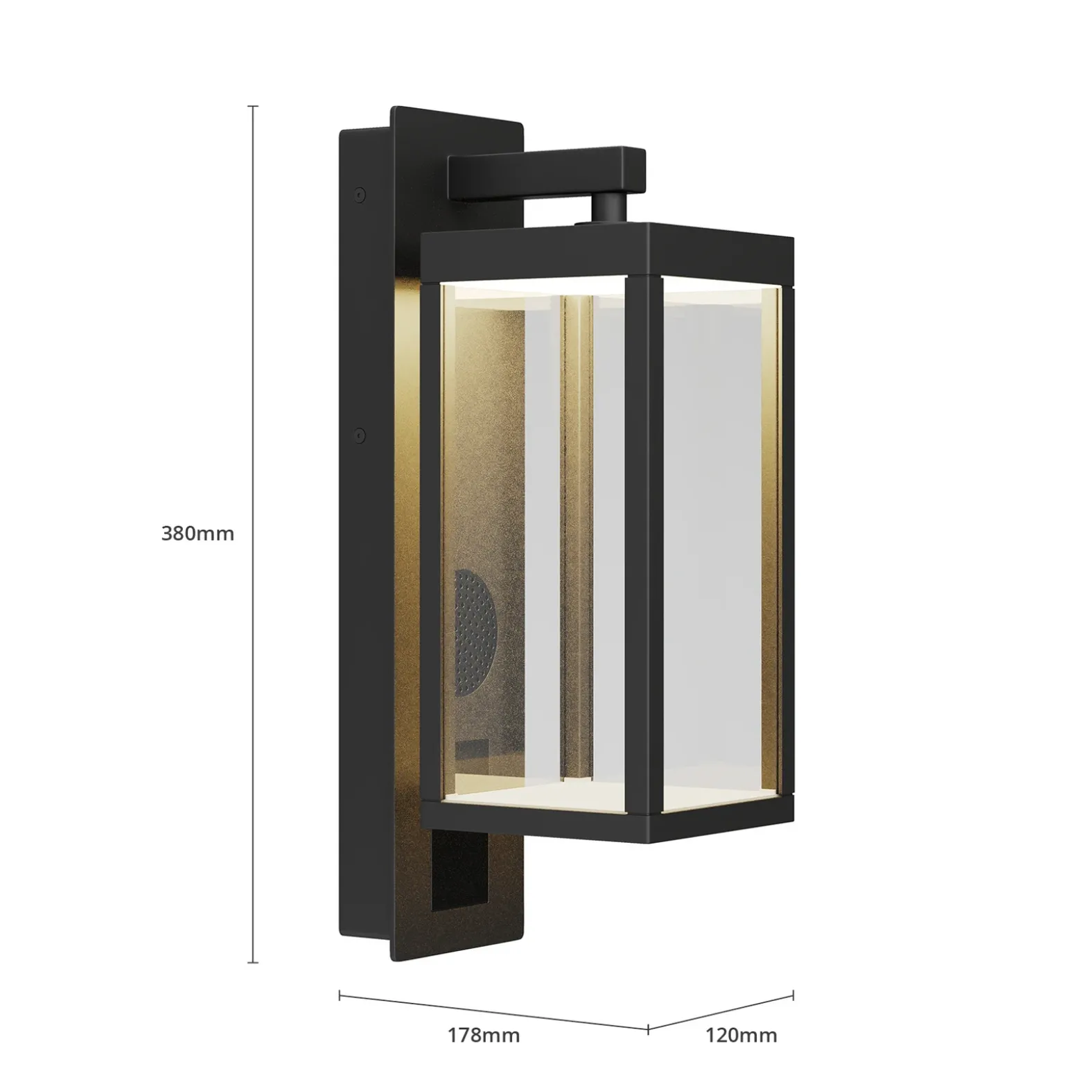 Lucande Aplique LED para exterior Ferdinand, antracita Altavoz