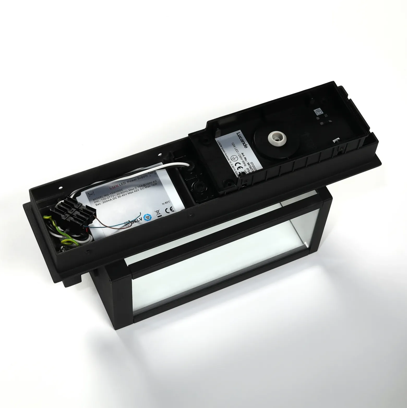 Lucande Aplique LED para exterior Ferdinand, antracita Altavoz
