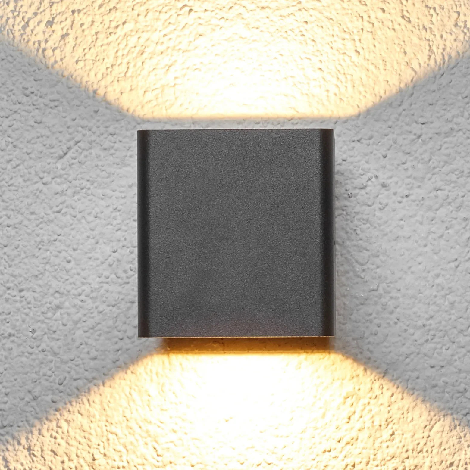 Lucande Aplique LED para exterior Aaron, antracita, IP54, arriba/abajo