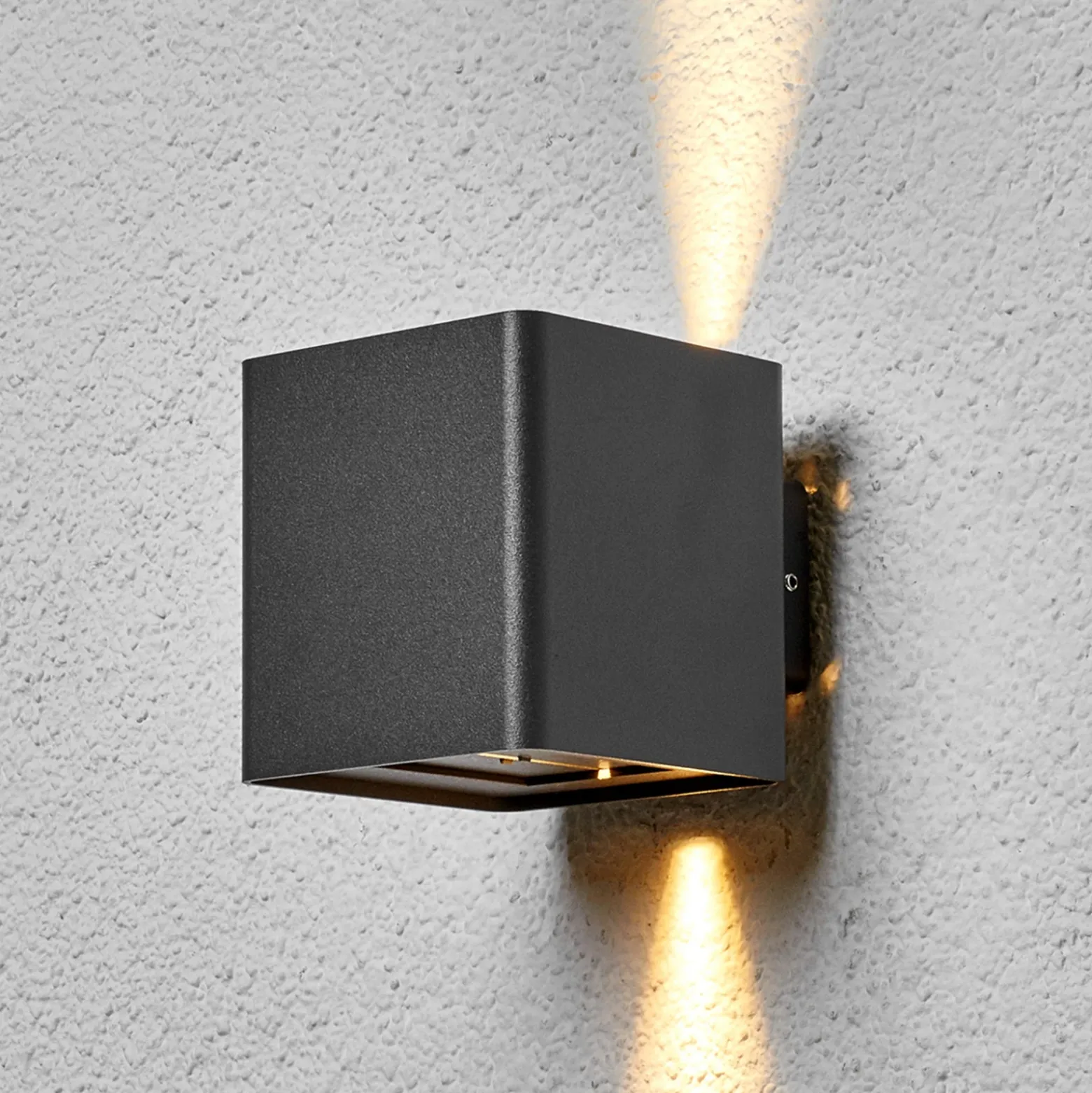 Lucande Aplique LED para exterior Aaron, antracita, IP54, arriba/abajo