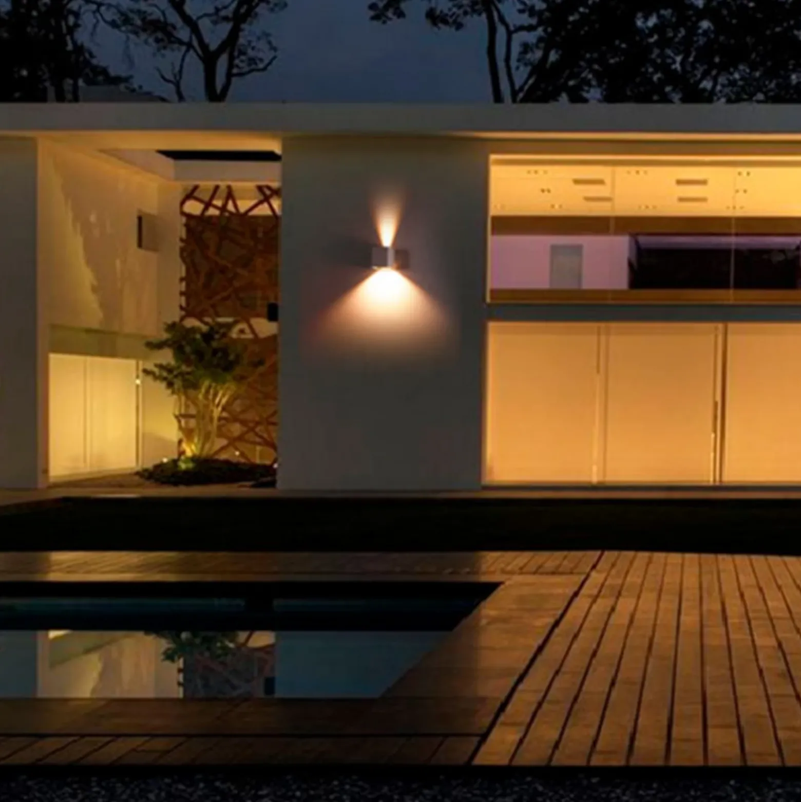 Lucande Aplique LED para exterior Aaron, antracita, IP54, arriba/abajo
