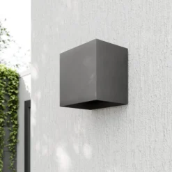 Lucande aplique LED para exterior Evie, 14 cm, antracita, arriba/abajo