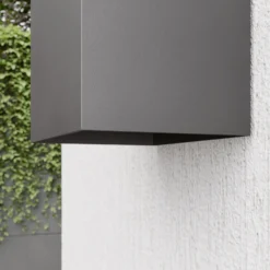 Lucande aplique LED para exterior Evie, 14 cm, antracita, arriba/abajo