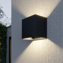Lucande aplique LED para exterior Evie, 14 cm, antracita, arriba/abajo