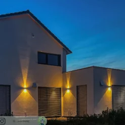 Lucande aplique LED para exterior Jarno, antracita, metal, 9 cm