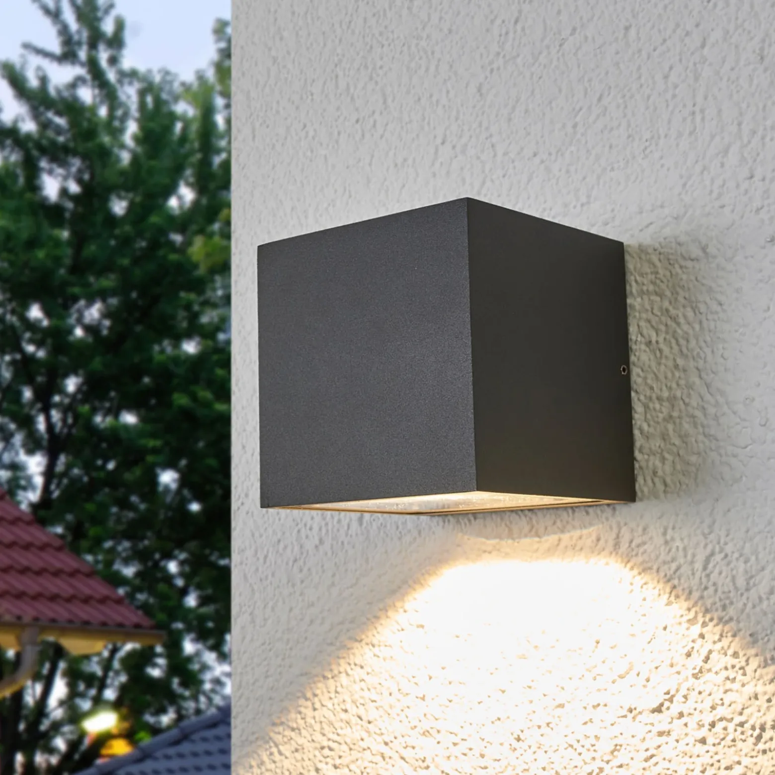 Lucande Aplique LED para exterior Merjem, 12 cm, down, IP54