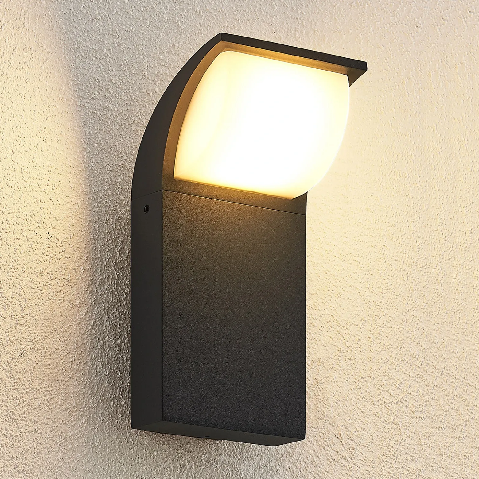 Lucande Aplique LED para exterior Tinna, 20 cm, antracita, IP65
