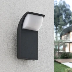 Lucande Aplique LED para exterior Tinna, 20 cm, antracita, IP65
