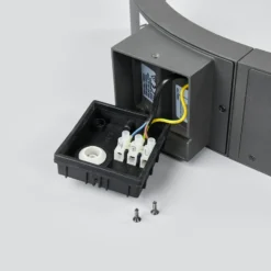 Lucande Aplique LED para exterior Juvia, sensor, 27 cm, gris, IP54