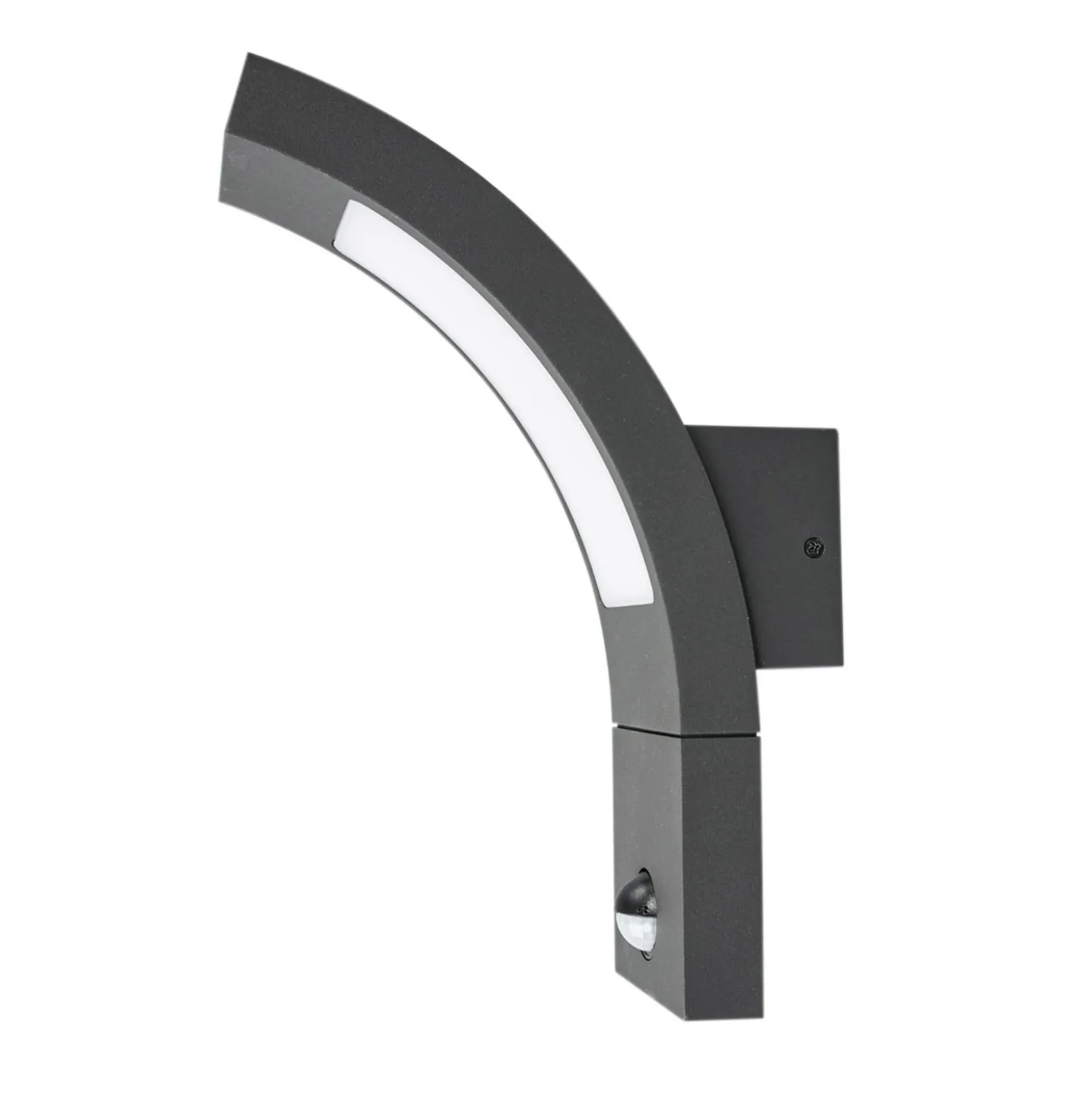 Lucande Aplique LED para exterior Juvia, sensor, 27 cm, gris, IP54