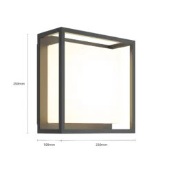 Lucande Aplique LED para exterior Ilirian, antracita, aluminio, 25 cm