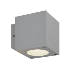 Lucande aplique LED para exterior Jarno, plateado, metal, 9 cm