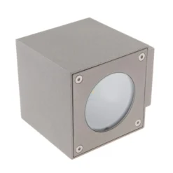 Lucande aplique LED para exterior Jarno, plateado, metal, 9 cm