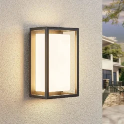 Lucande aplique LED para exterior Ilirian, antracita, aluminio, 15 cm