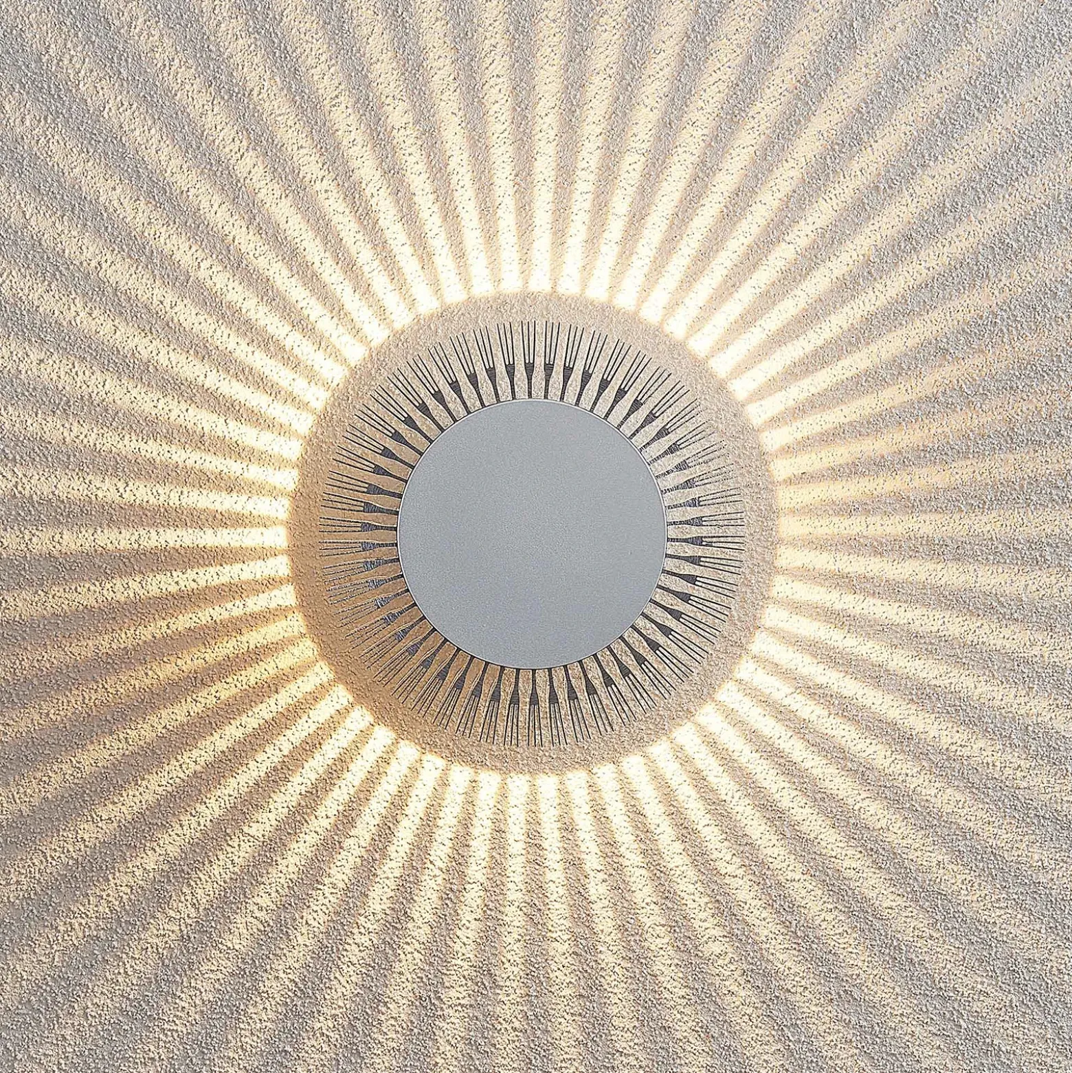 Lucande Aplique LED para exterior Keany, metal, Ø 16 cm, IP54