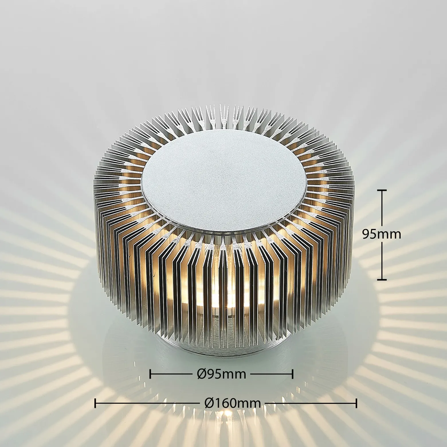 Lucande Aplique LED para exterior Keany, metal, Ø 16 cm, IP54