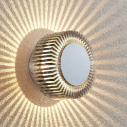 Lucande Aplique LED para exterior Keany, metal, Ø 16 cm, IP54