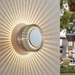Lucande Aplique LED para exterior Keany, metal, Ø 16 cm, IP54