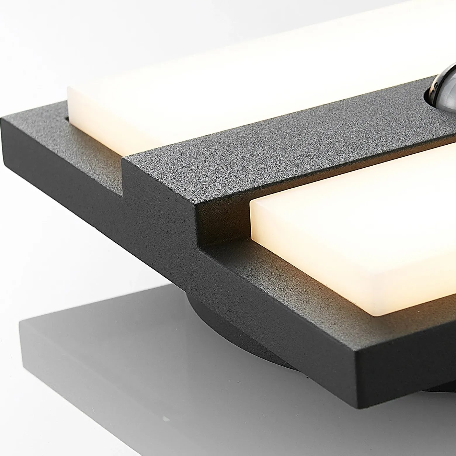 Lucande Aplique LED para exterior Gylfi, 20 cm, negro, sensor