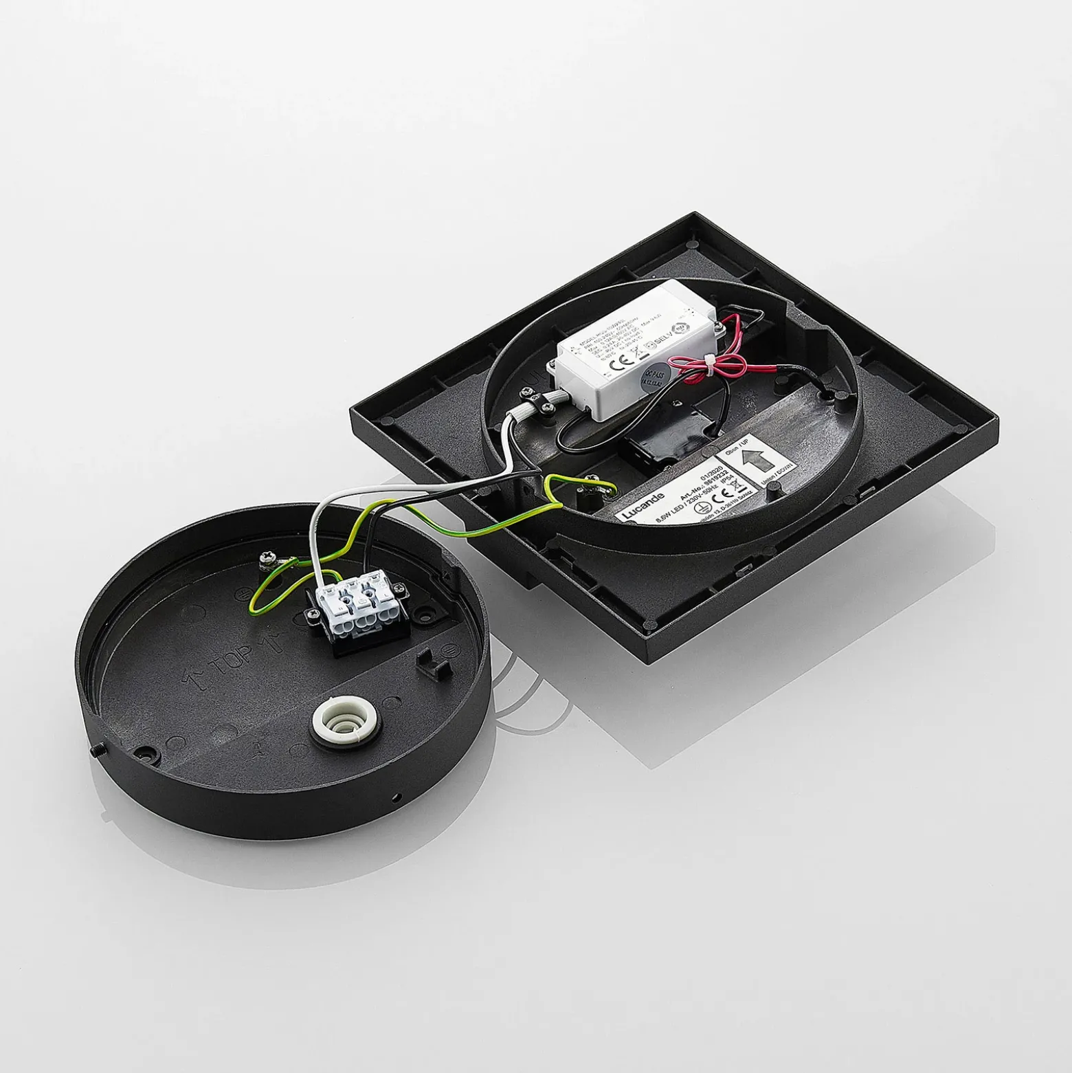 Lucande Aplique LED para exterior Gylfi, 20 cm, negro, sensor