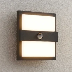 Lucande Aplique LED para exterior Gylfi, 20 cm, negro, sensor