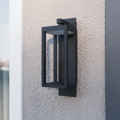 Lucande Aplique LED para exterior Ferdinand, set de 3, gris, 38 cm